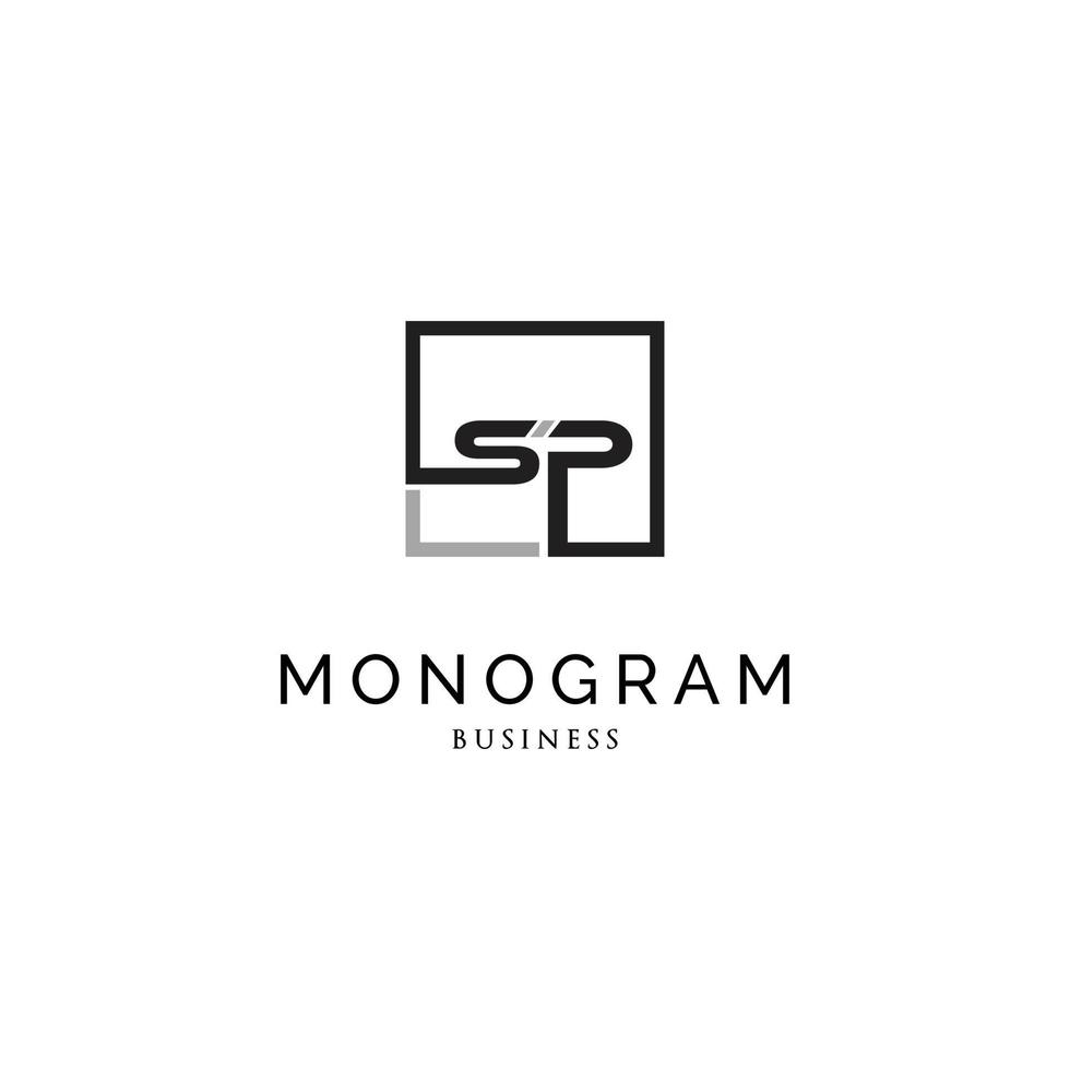 ispirazione per il design del logo del monogramma della lettera iniziale sp vettore