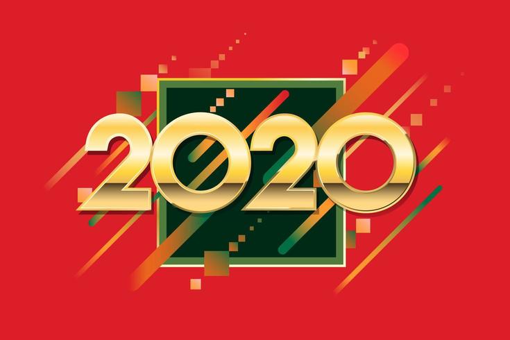 2020 design creativo del nuovo anno vettore
