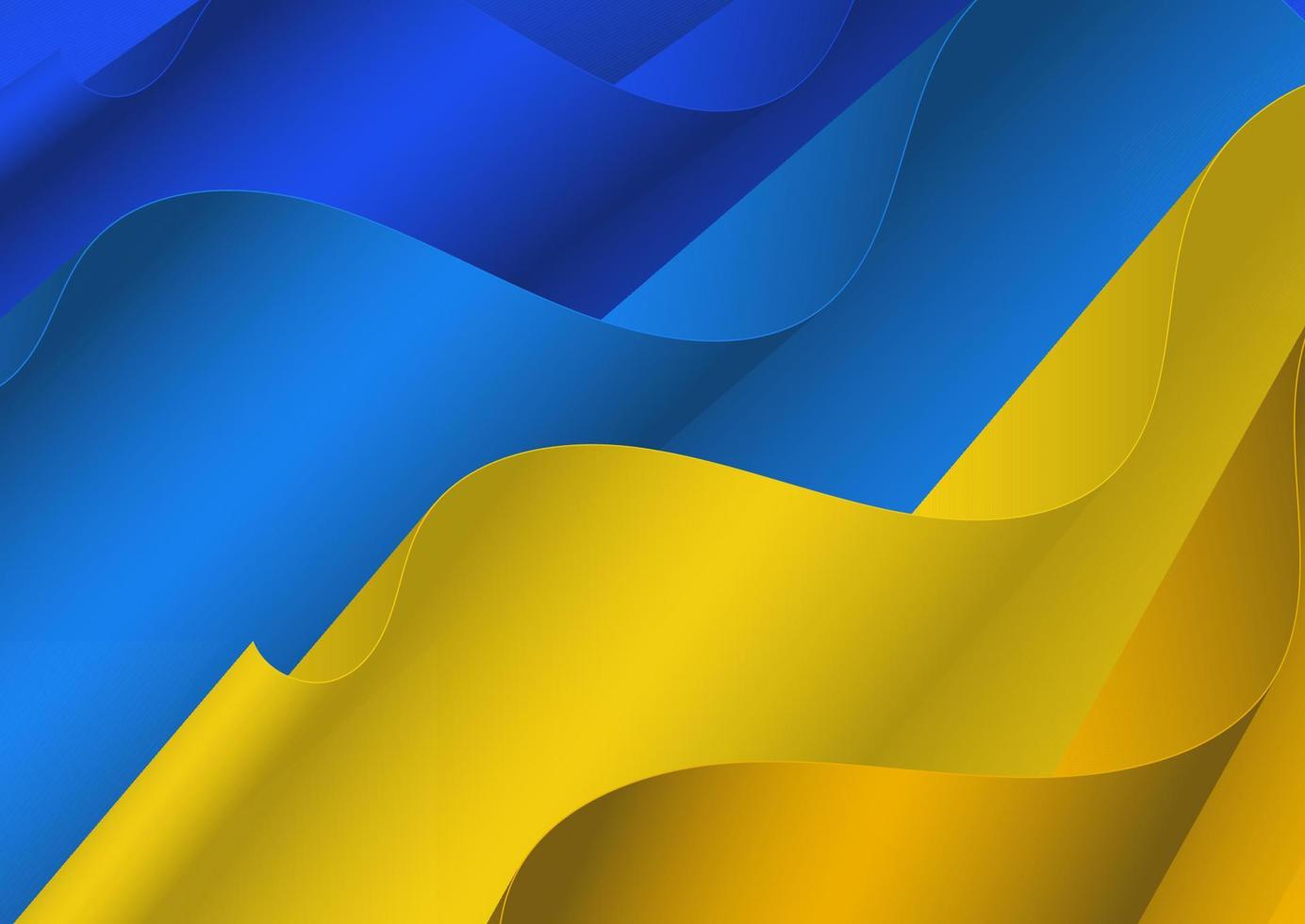 pieghe del materiale nei colori della bandiera dell'ucraina vettore