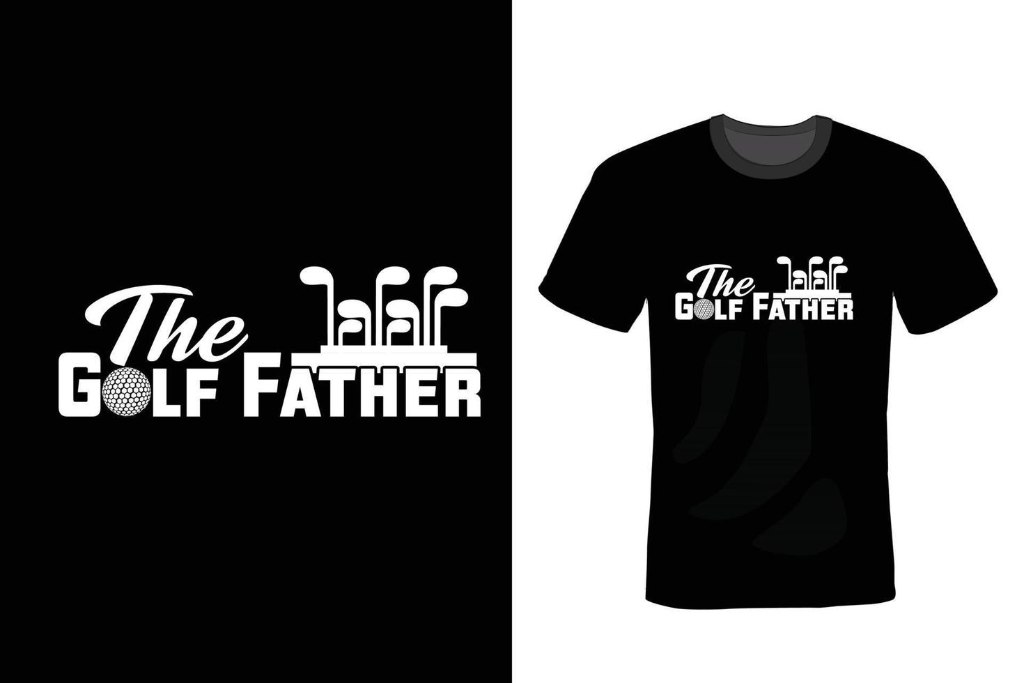 t-shirt da golf design, tipografia, vintage vettore