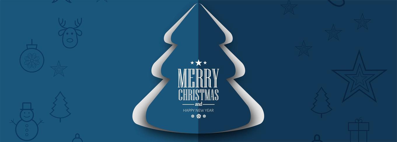 elegante albero di natale card celebrazione banner sullo sfondo vettore