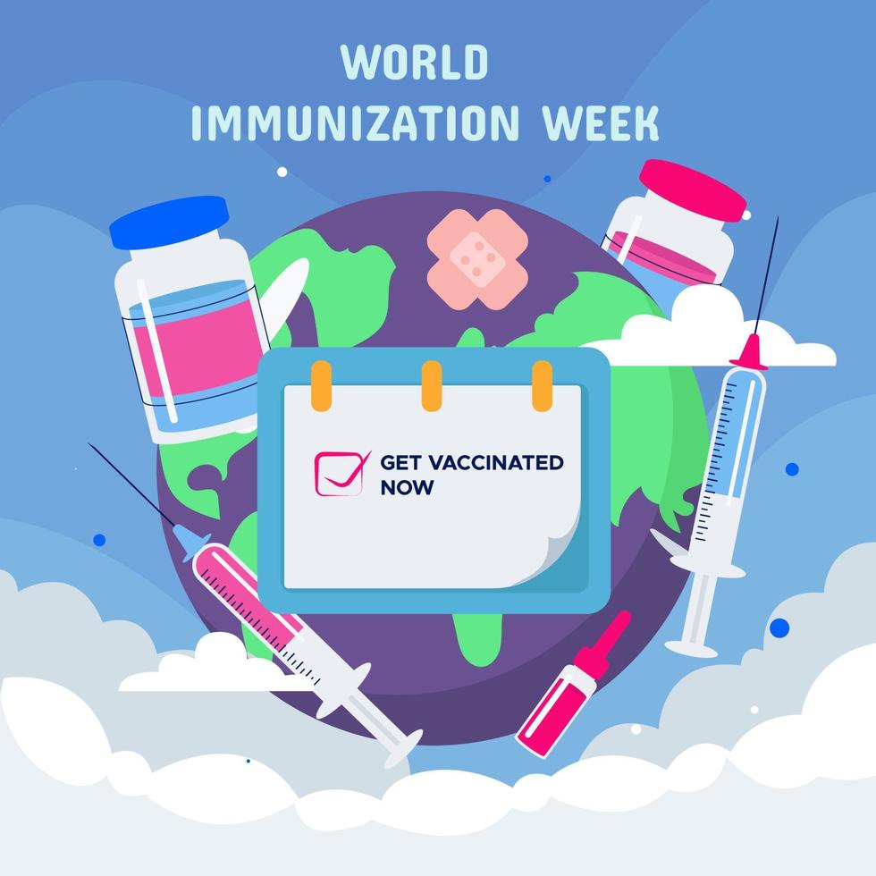 sfondo della settimana mondiale dell'immunizzazione vettore