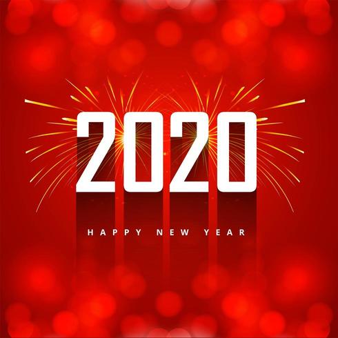 Biglietto di auguri di testo rosso 2020 di Capodanno vettore