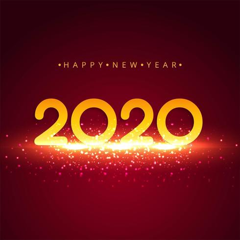 Vettore luminoso di celebrazione del fondo del nuovo anno 2020