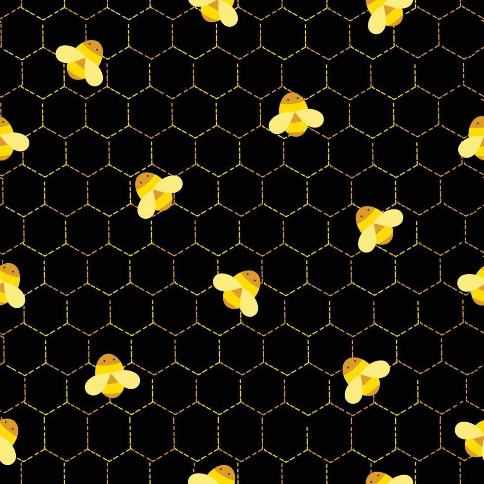 modello senza cuciture per bambini. immagini di sfondo con api e nido d'ape. idee di design utilizzate per la stampa, confezioni regalo, abbigliamento per bambini, tessuti, illustrazione vettoriale