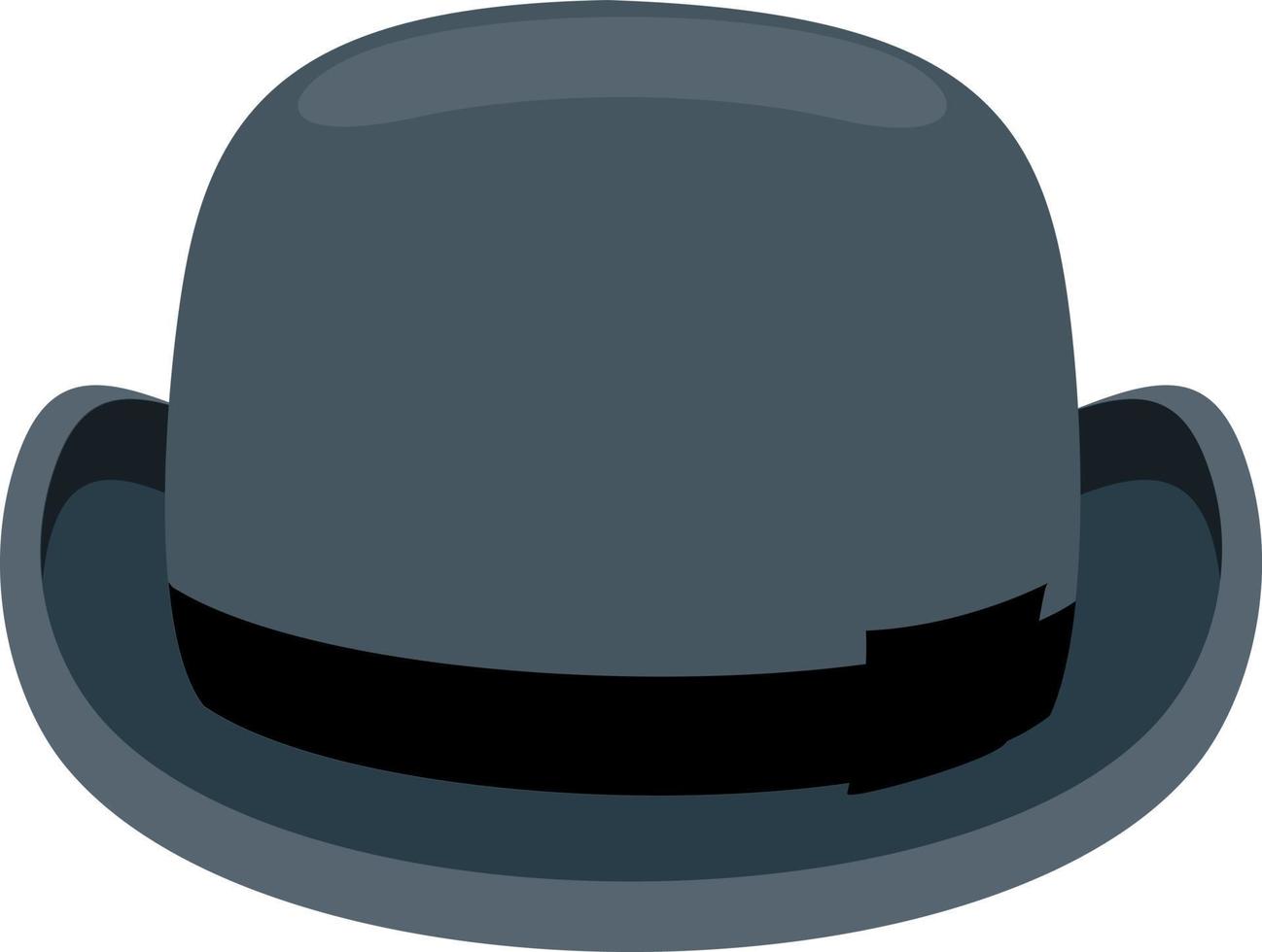 cappello da uomo. cappello da uomo classico nero con tesa. illustrazione vettoriale, elemento di design piatto, stile cartone animato vettore