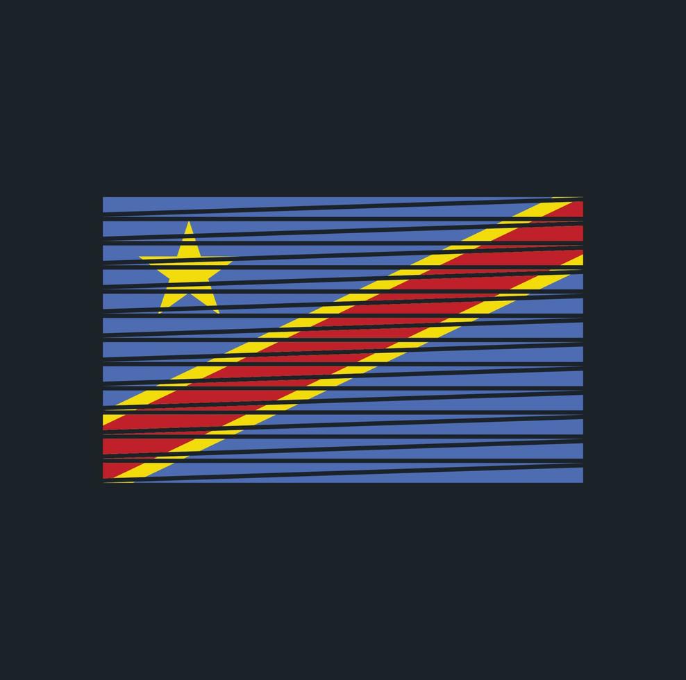 pennello bandiera repubblica congo. bandiera nazionale vettore