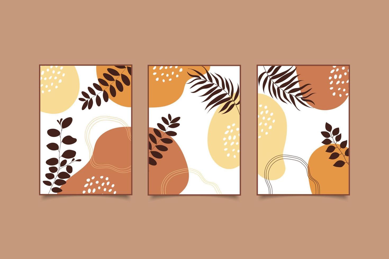 set di stampe poster minimalista botanico astratto per la decorazione della parete vettore