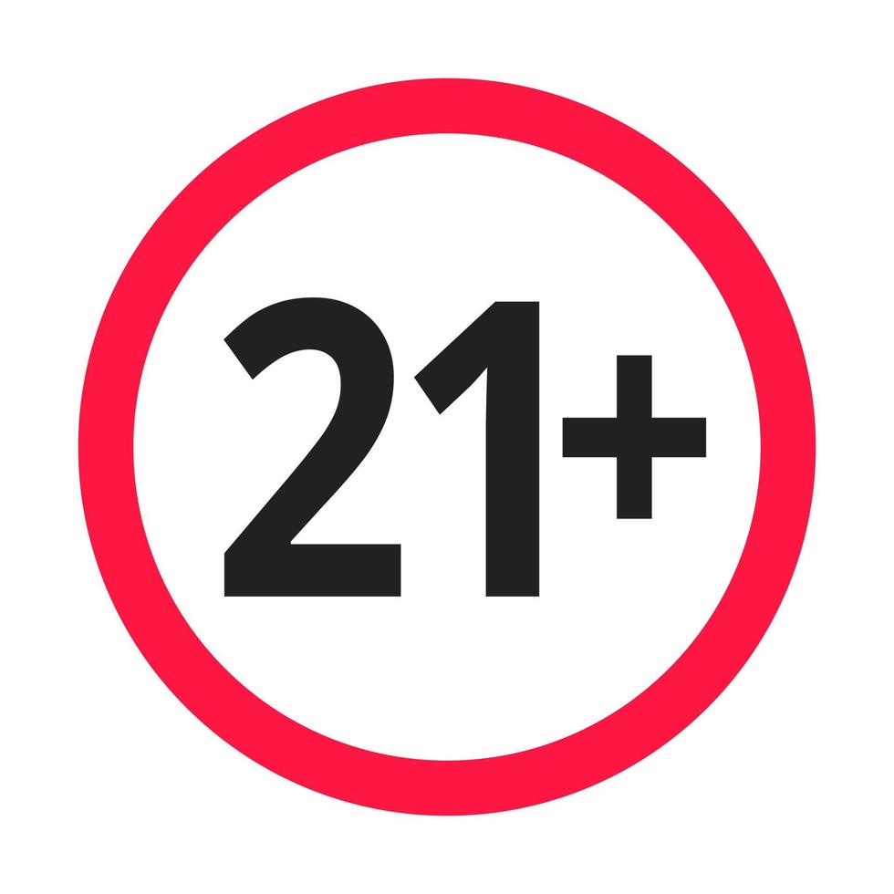 sotto 21 proibito icona rotonda segno illustrazione vettoriale. vettore