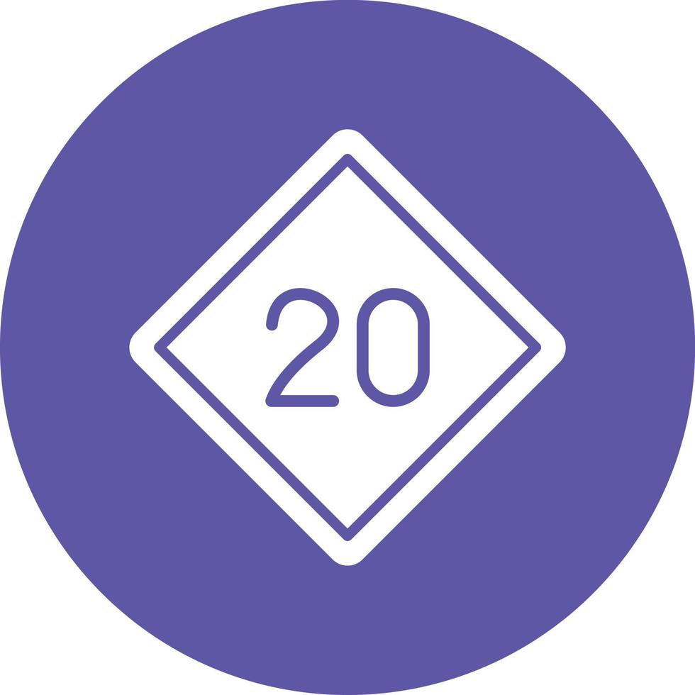 20 stile icona limite di velocità vettore