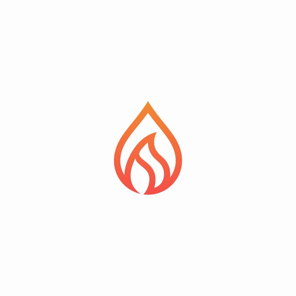 illustrazione della linea dell'icona del vettore del logo del fuoco d'acqua