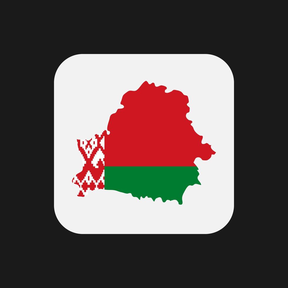 Bielorussia mappa silhouette con bandiera su sfondo bianco vettore