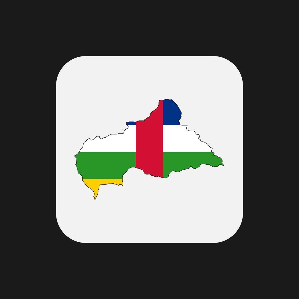 Repubblica centrafricana mappa silhouette con bandiera su sfondo bianco vettore