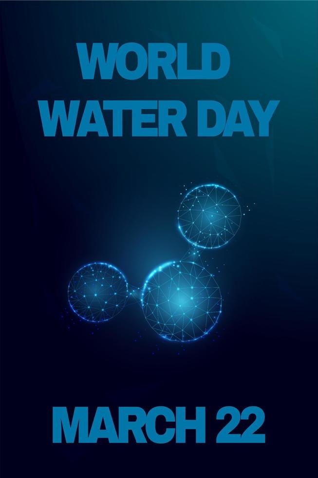 bandiera della giornata mondiale dell'acqua. sfondo astratto moderno futuristico. isolato su sfondo blu scuro. illustrazione vettoriale. vettore