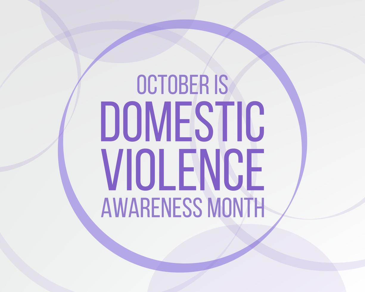 concetto di mese di sensibilizzazione alla violenza domestica. banner per con consapevolezza e testo del nastro viola. illustrazione vettoriale. vettore