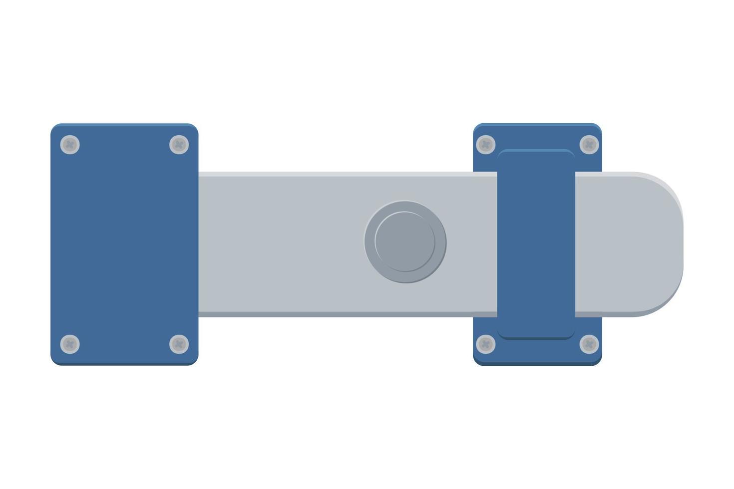 scrocco, serratura scorrevole con catenaccio in stile piatto. isolato su sfondo bianco. illustrazione vettoriale. vettore