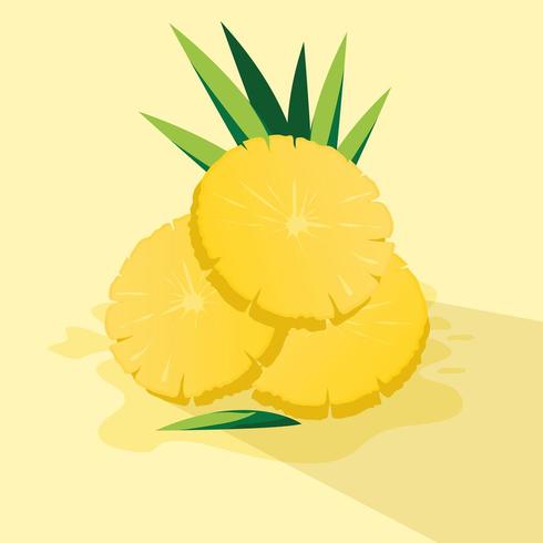 Fetta di illustratio di vettore di disegno di ananas