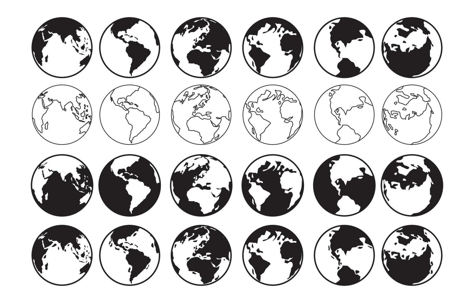 collezione di icone del globo vettore