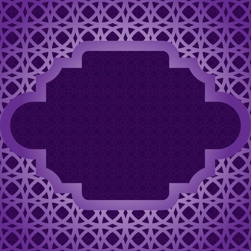sfondo cornice islamica araba con design pattern vettore