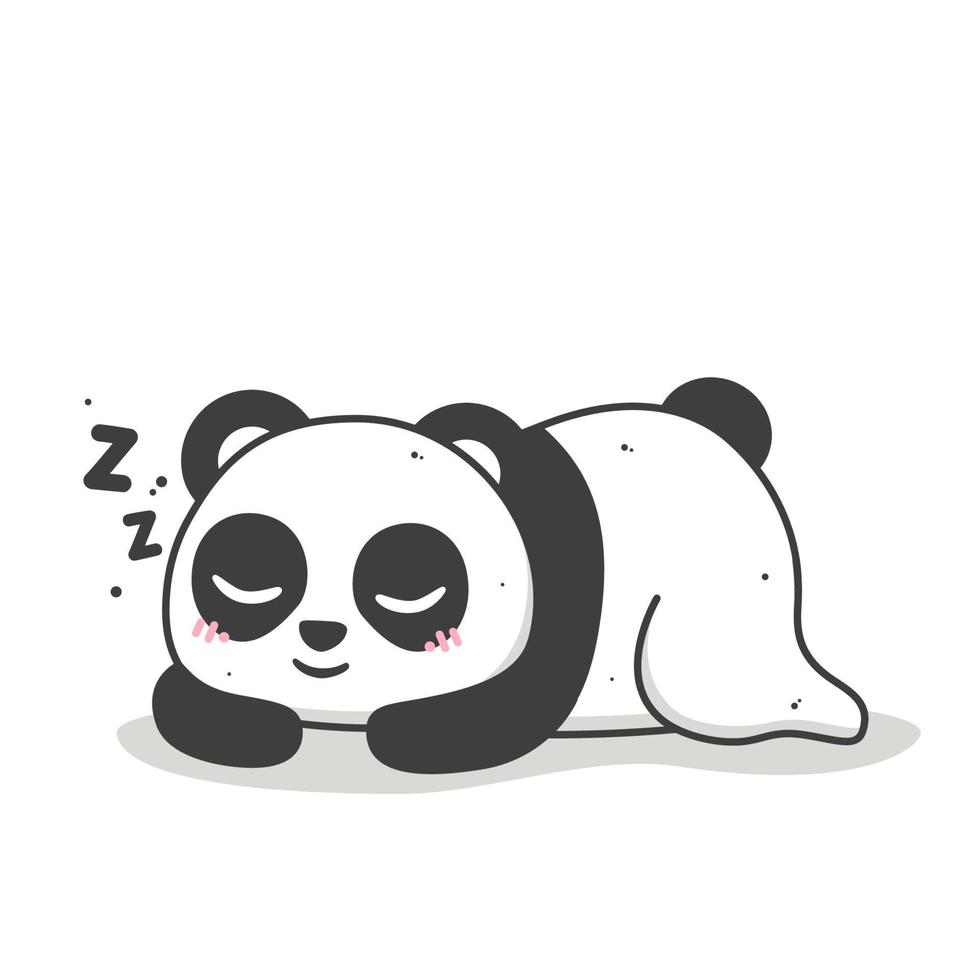 simpatico panda che dorme e sorride vettore
