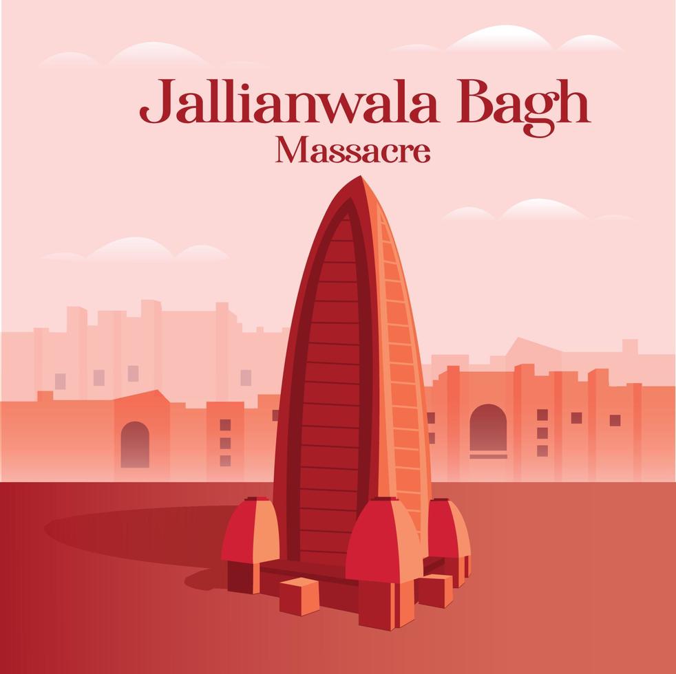 annuncio creativo del massacro di jallianwala bagh vettore