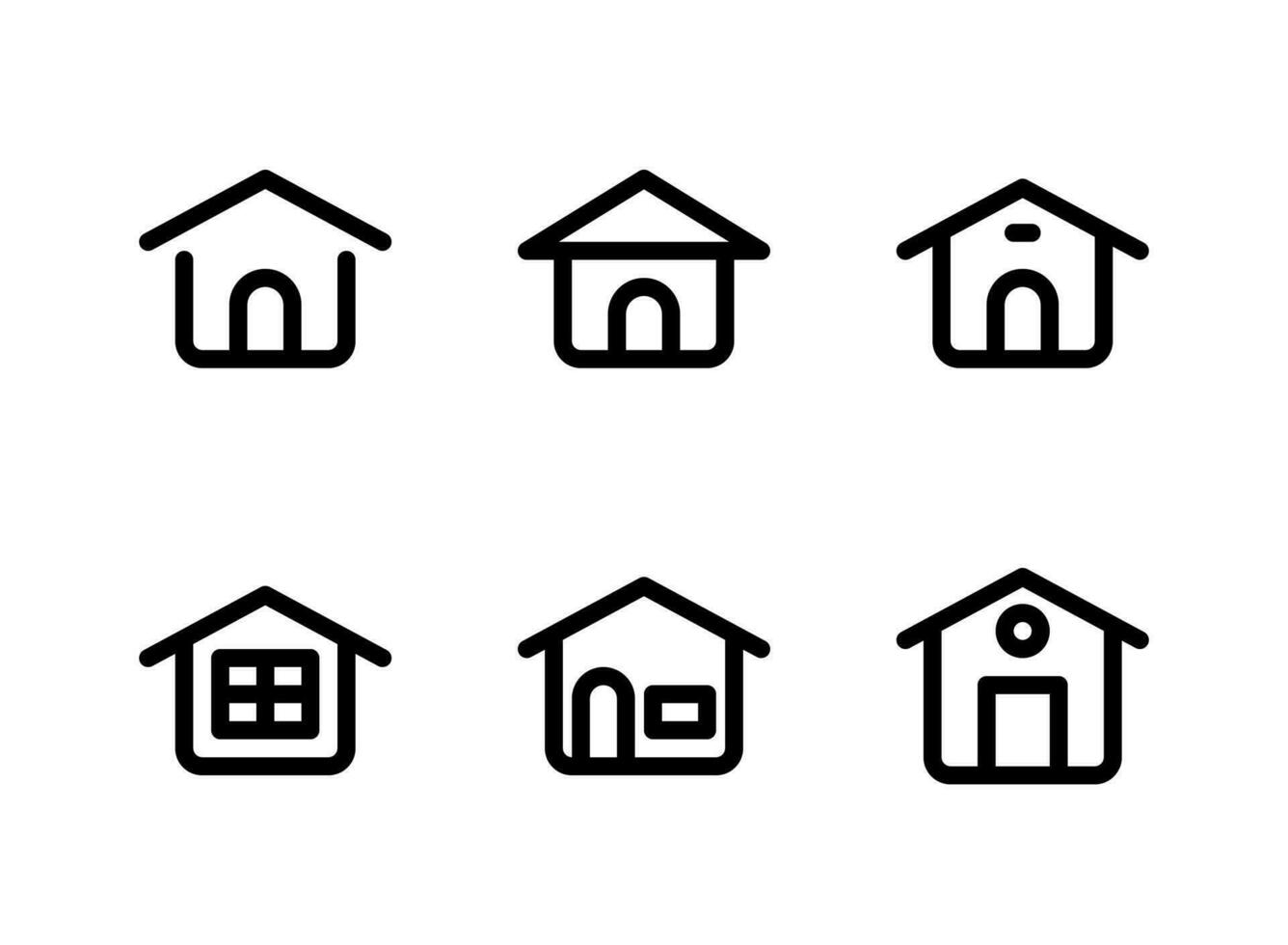 semplice set di icone di linee vettoriali relative alla casa. contiene icone come semplice casa, finestra e altro.