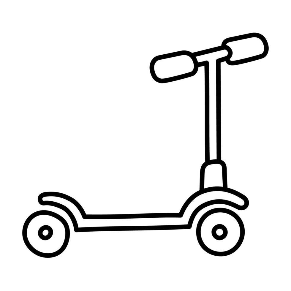 scooter. icona di roba per bambini doodle disegnato a mano. vettore