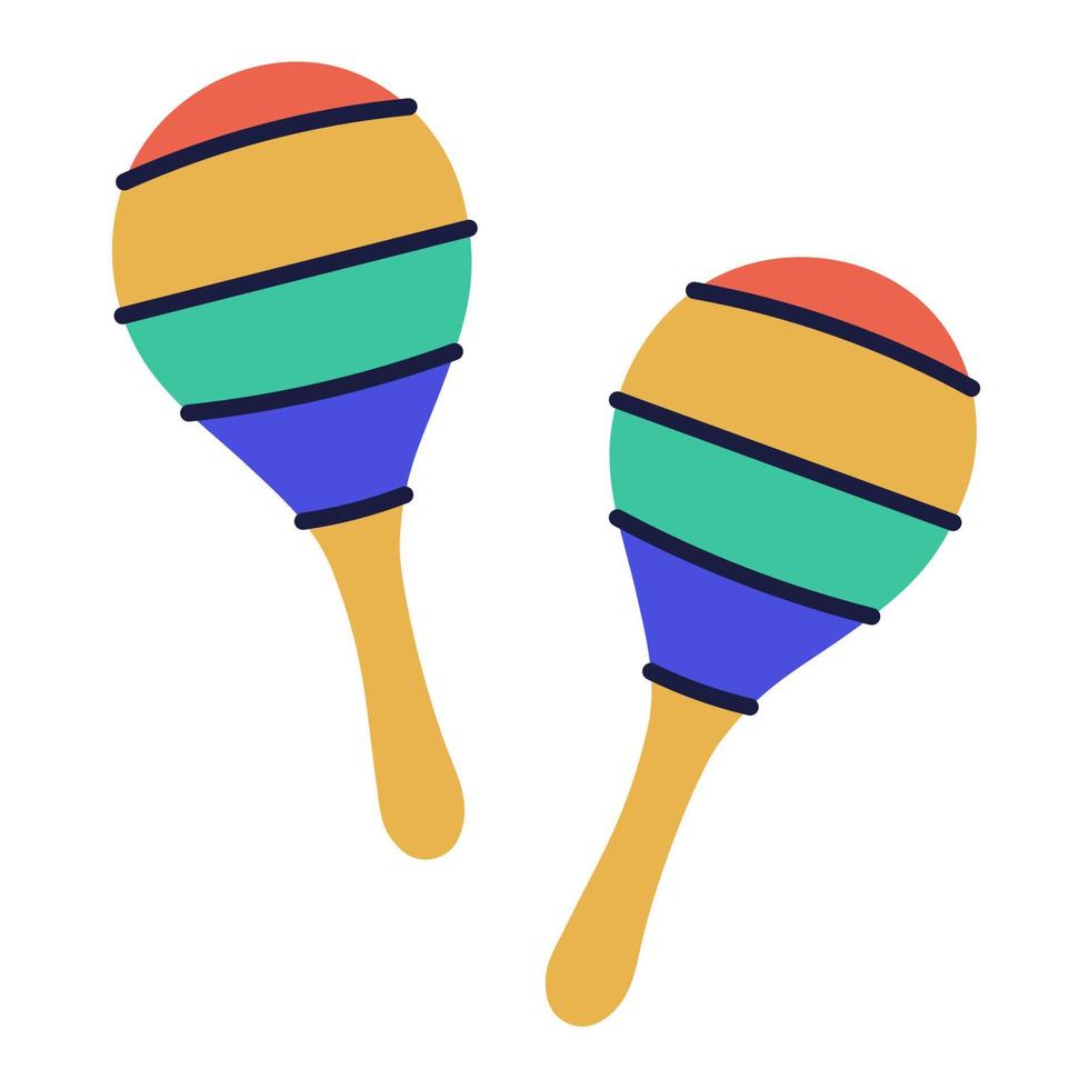 maracas. icona di roba per bambini doodle disegnato a mano. vettore