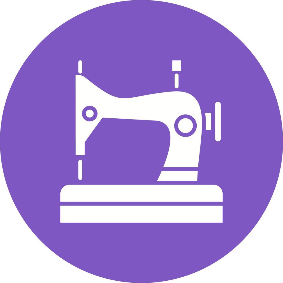 icona della priorità bassa del cerchio del glifo della macchina da cucire vettore