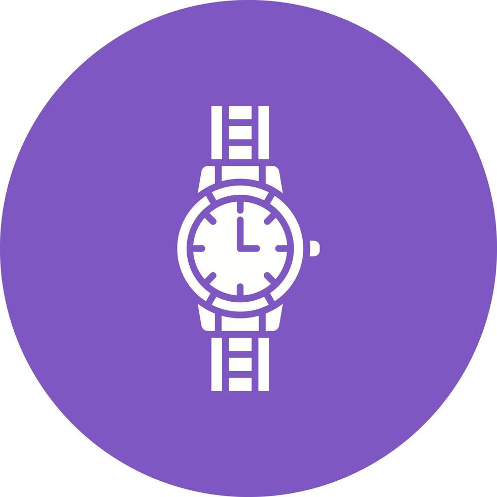 icona dello sfondo del cerchio del glifo dell'orologio da polso vettore
