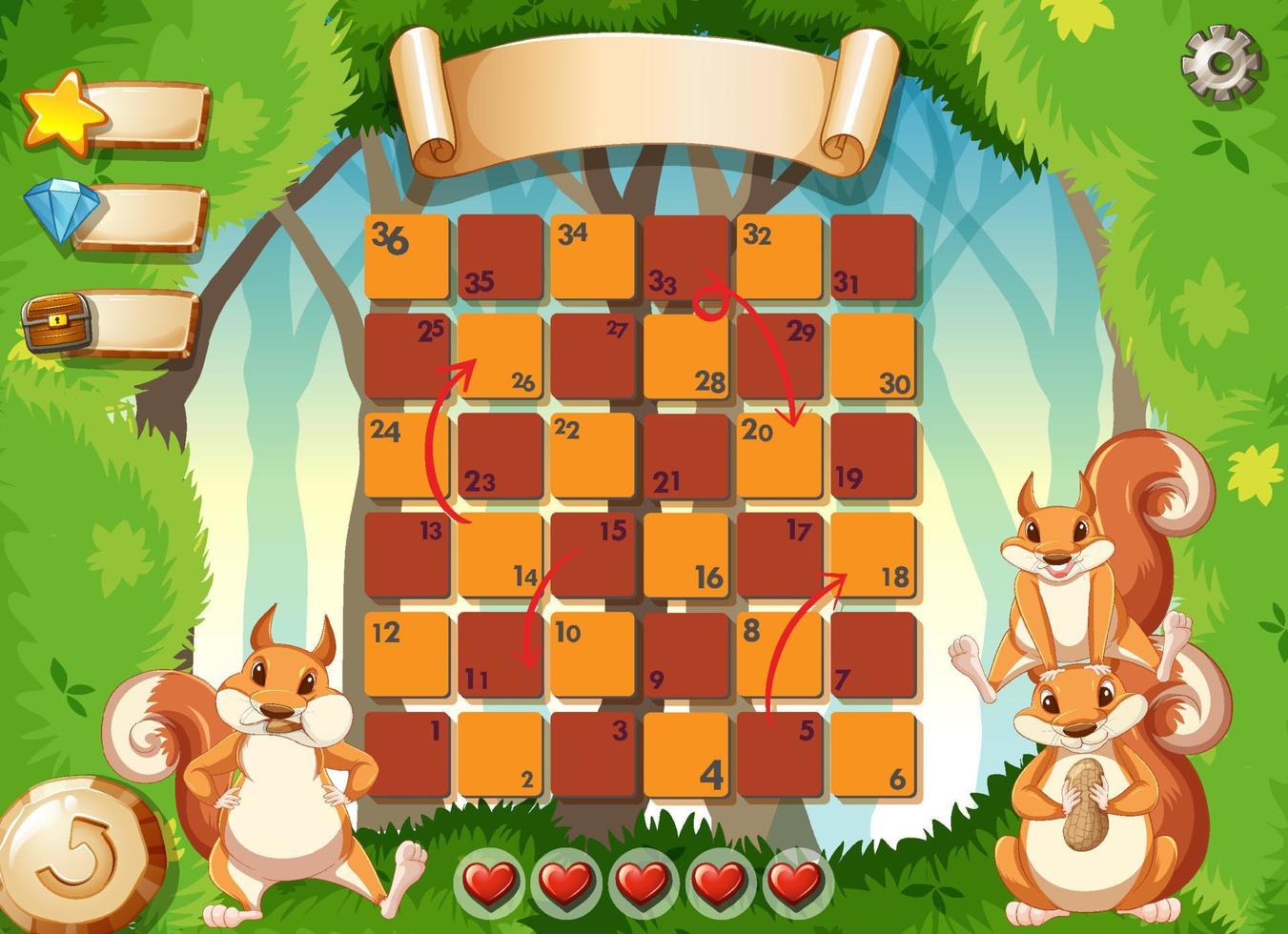 scoiattoli di design del gioco sullo sfondo del parco vettore