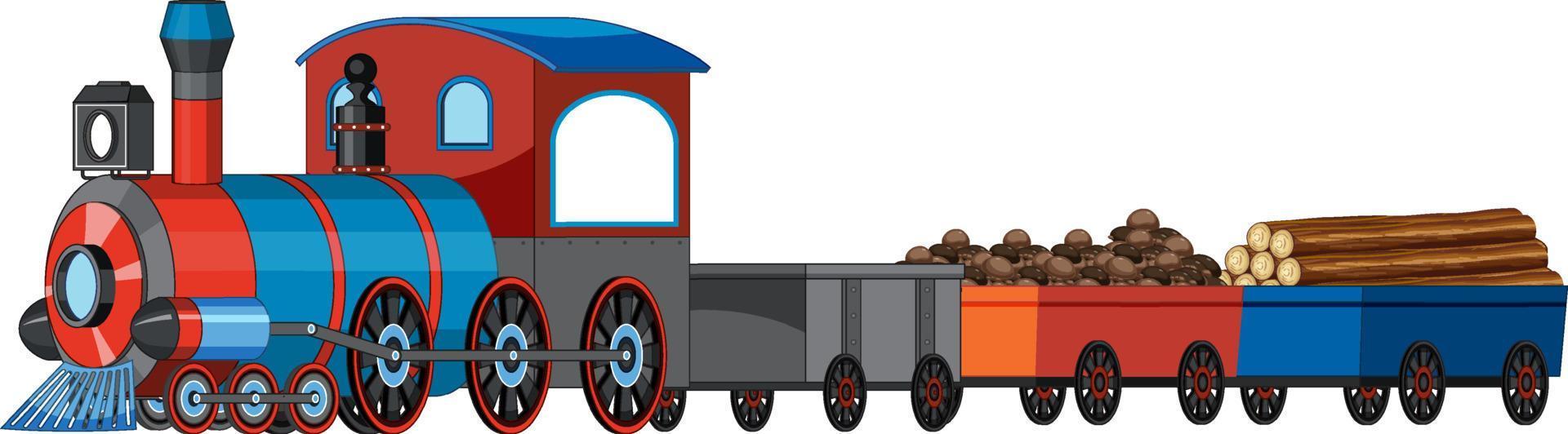 locomotiva a vapore treno stile vintage vettore