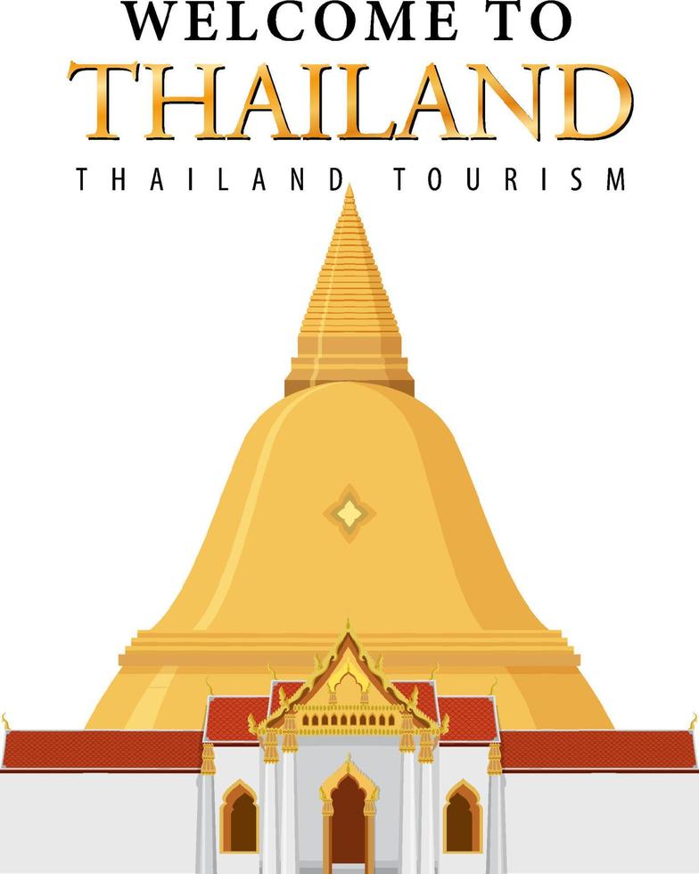 viaggio in thailandia attrazione e icona del tempio del paesaggio vettore