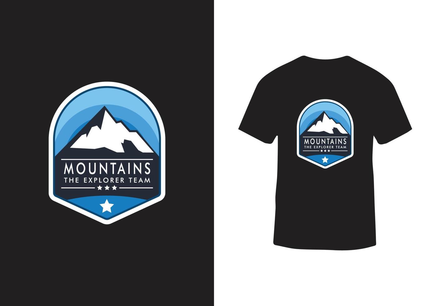 modello di disegno della maglietta di montagna vettore