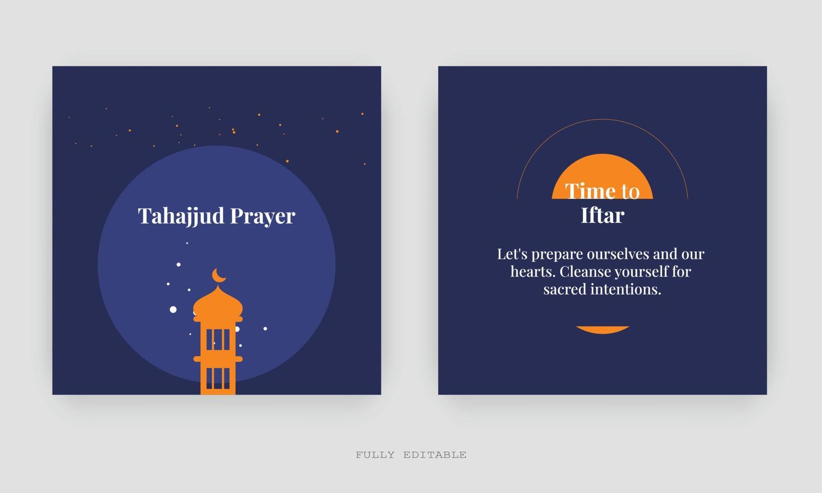 progettazione di post sui social media del ramadan. un buon modello per la pubblicità sui social media. perfetto per post sui social media, sfondo e annunci Internet banner web. vettore