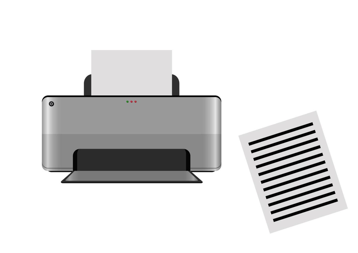 stampante a getto d'inchiostro realistica isoalted su sfondo bianco. illustrazione vettoriale della stampante a getto d'inchiostro