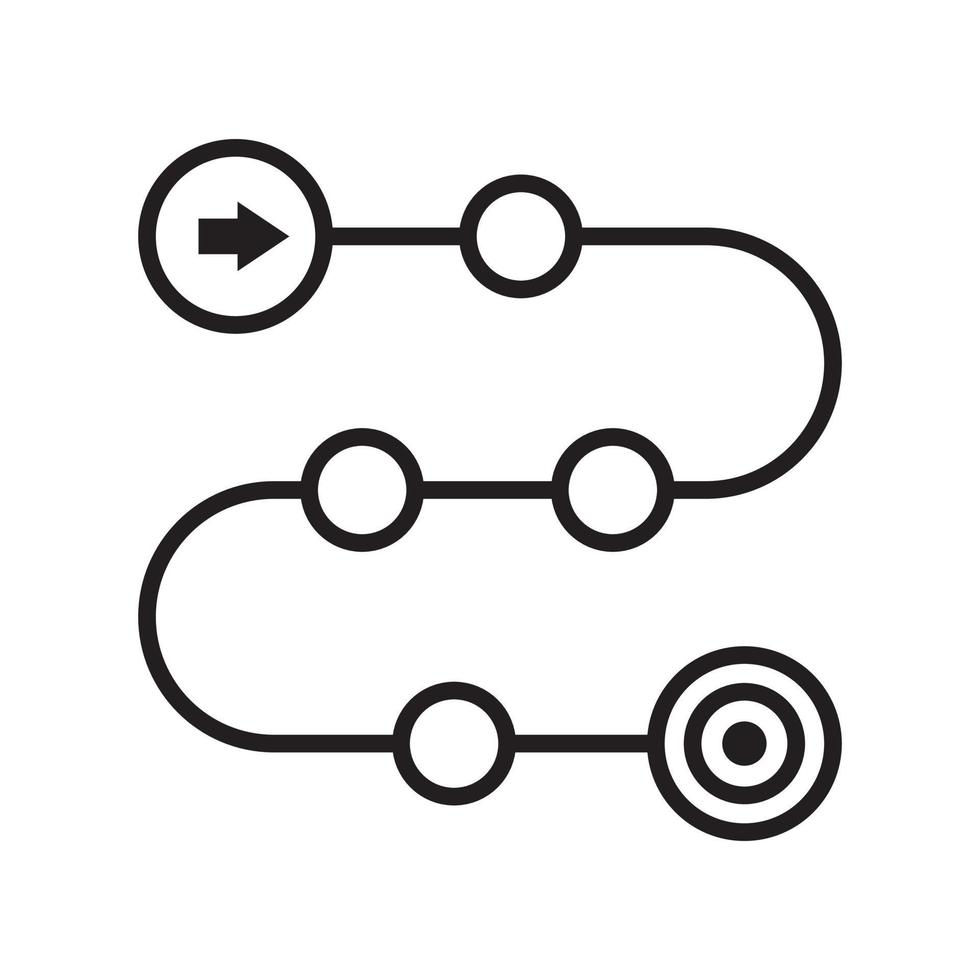 icona di vettore di stile di linea della tabella di marcia di sviluppo del prodotto