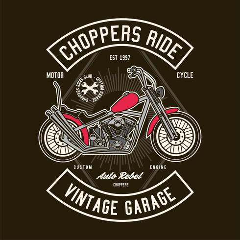 Concetto di garage vintage Chopper rider vettore