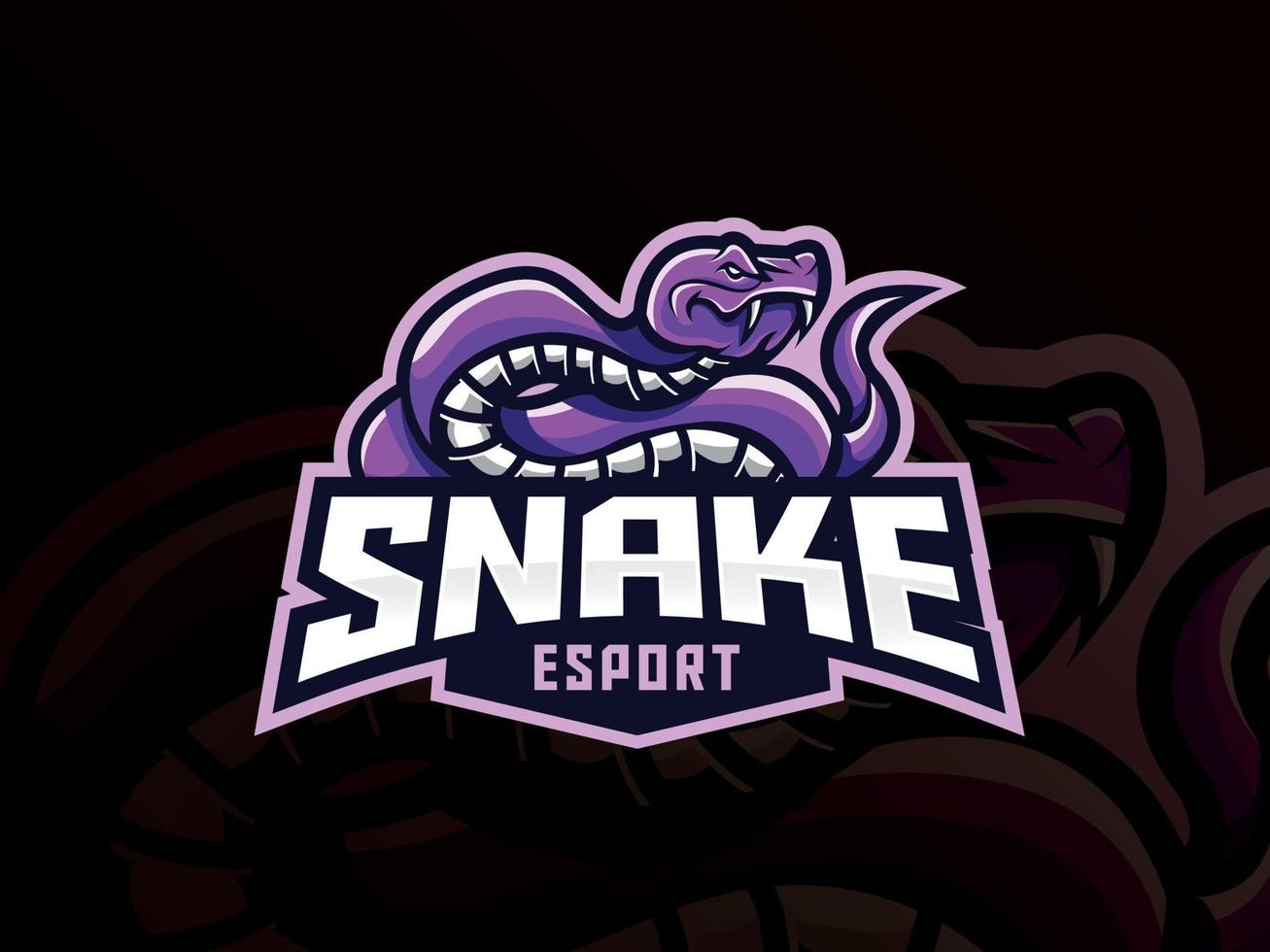 design del logo sportivo della mascotte del serpente vettore