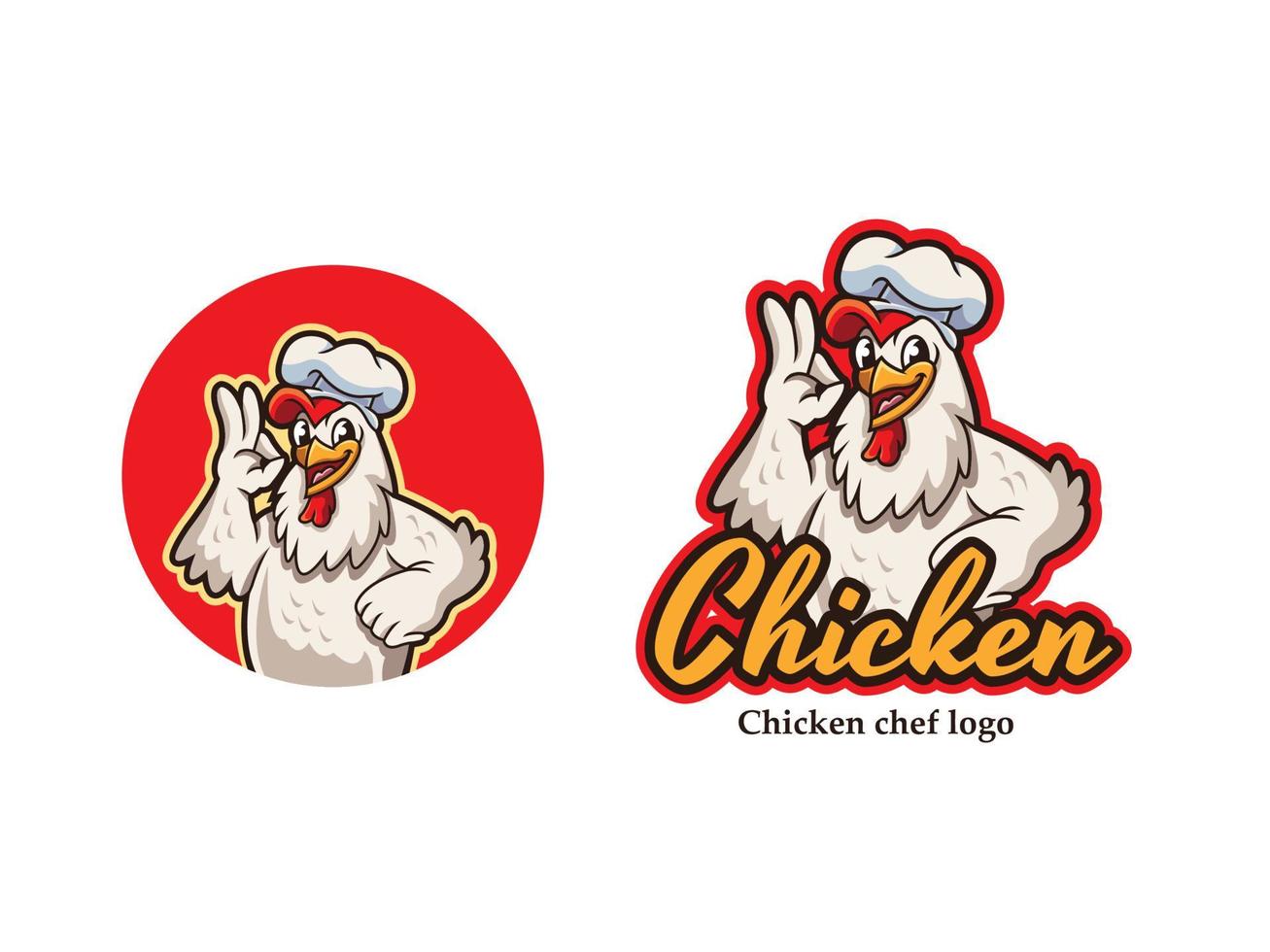 vettore di logo mascotte di pollo