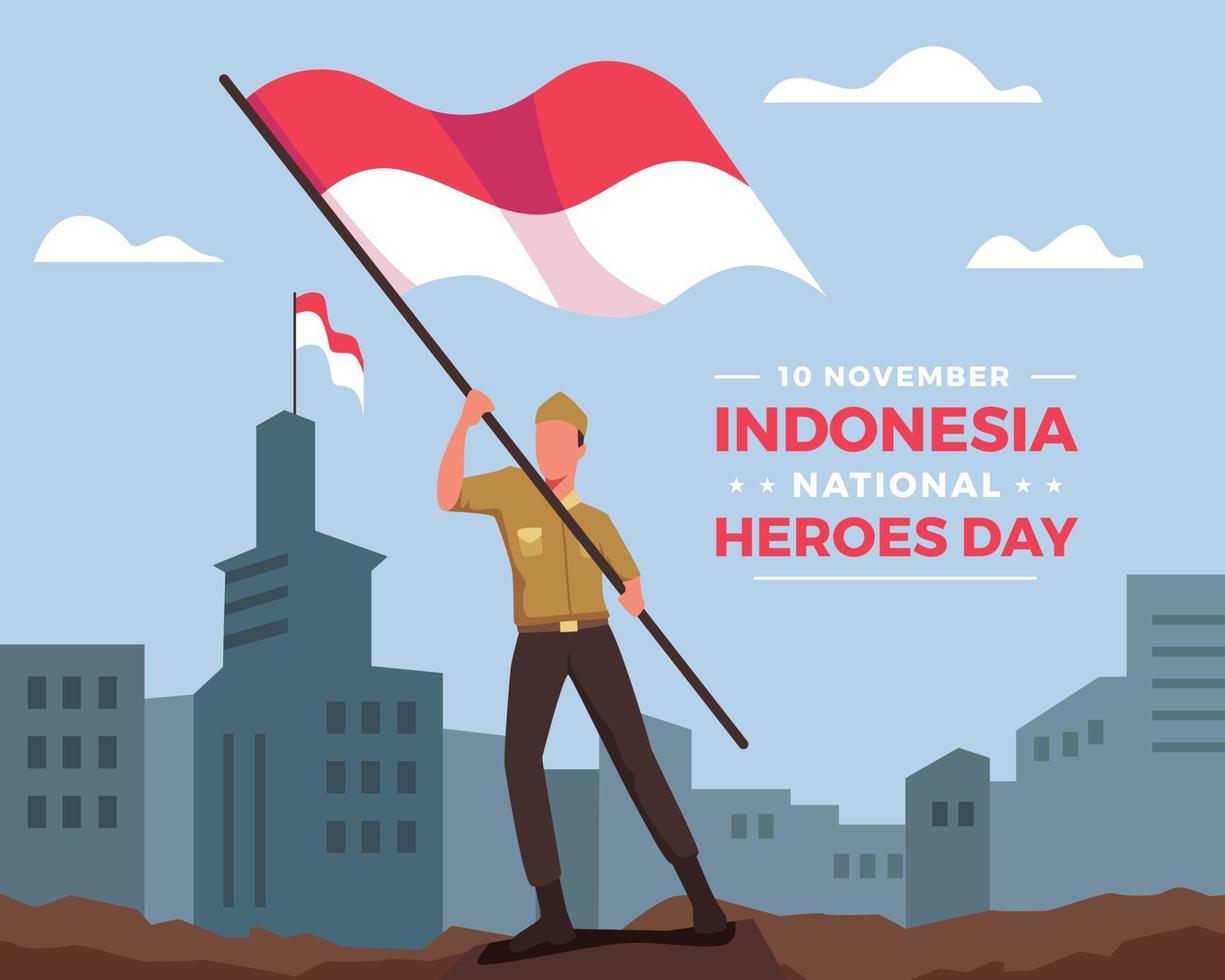 celebrazione della giornata degli eroi nazionali indonesiani vettore