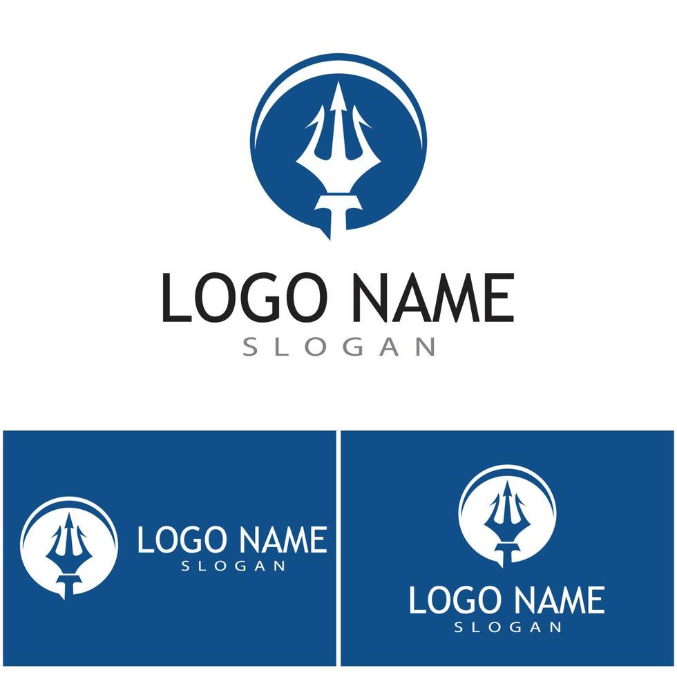 progettazione dell'illustrazione dell'icona di vettore del modello di logo del tridente