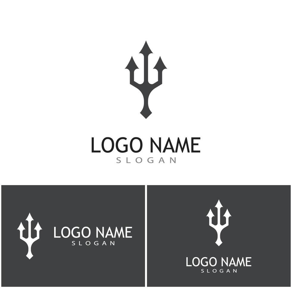 progettazione dell'illustrazione dell'icona di vettore del modello di logo del tridente
