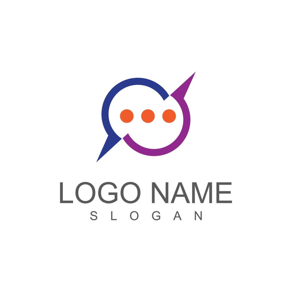 modello di logo di progettazione illustrazione vettoriale icona chat buble