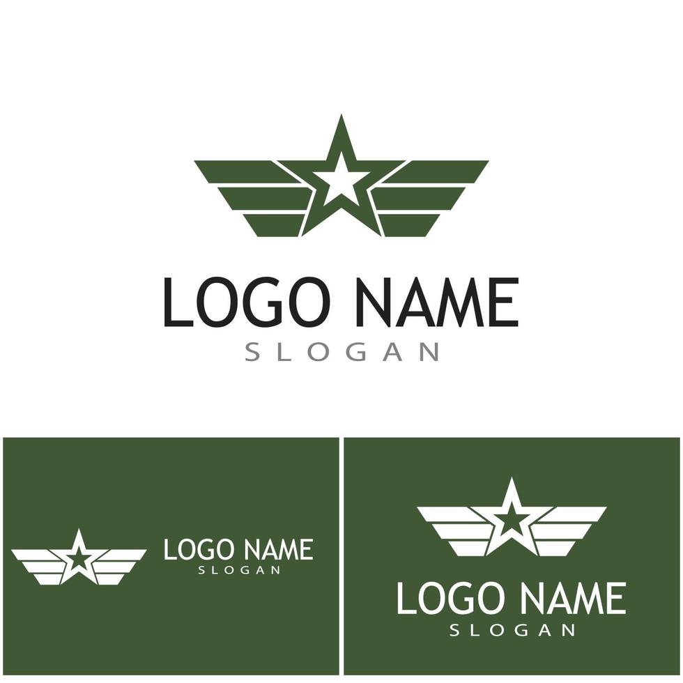 modello di logo di progettazione dell'illustrazione di vettore dell'icona militare