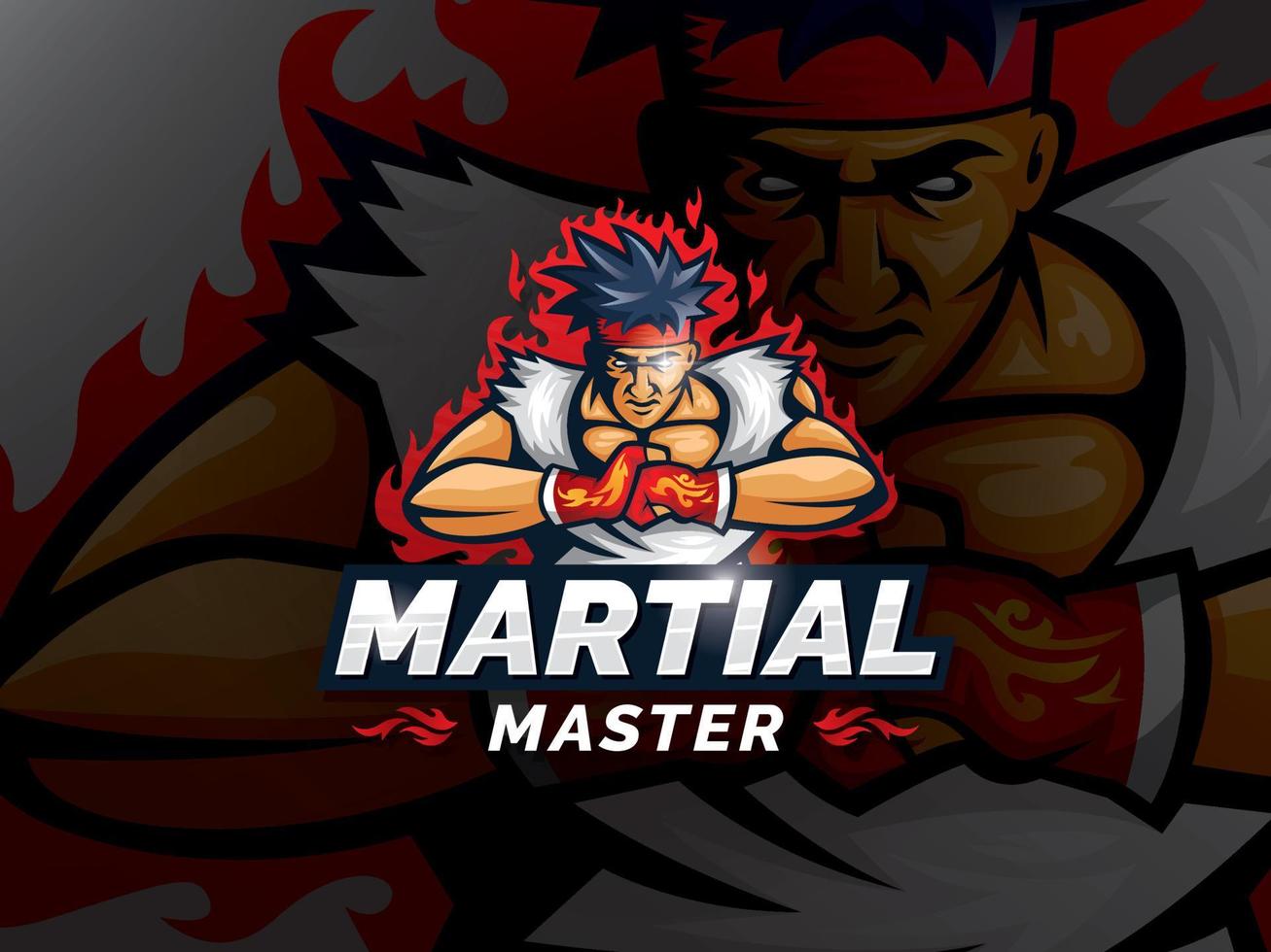 logo degli eSport del maestro di arti marziali vettore