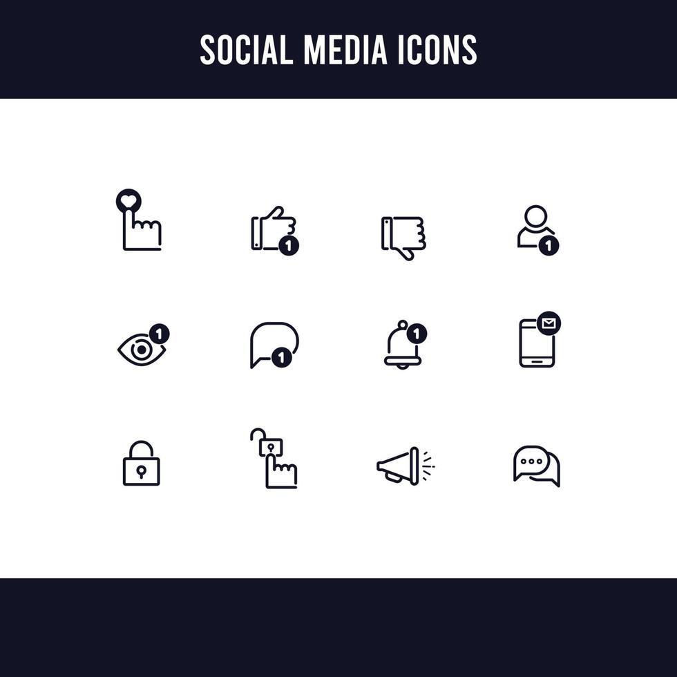 delineare il set di icone di reazione dei social media vettore