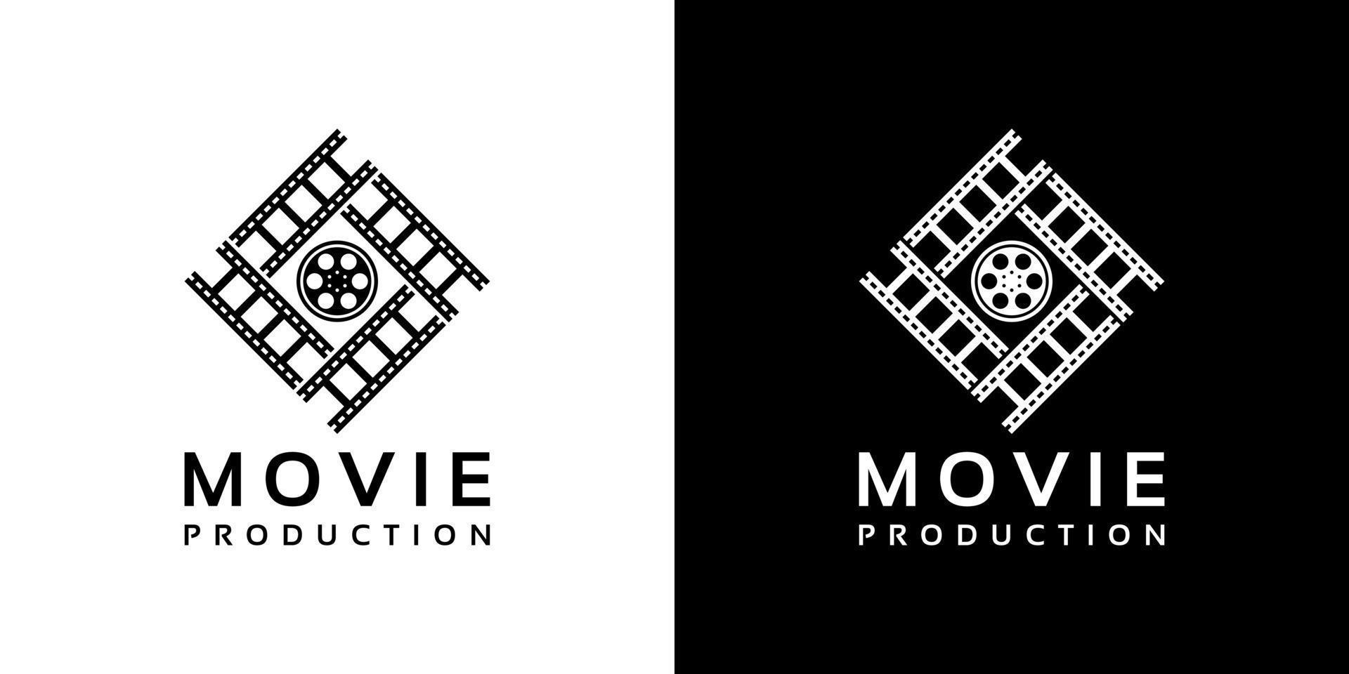 design del logo per la produzione di film cinematografici vettore