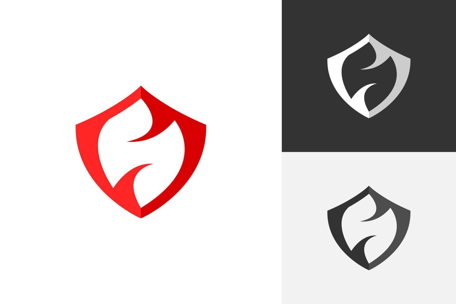 lettera s e vettore di progettazione del logo dello scudo