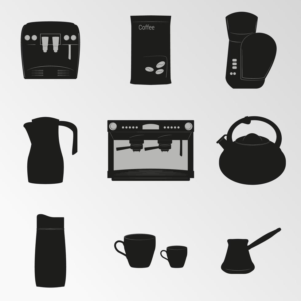 illustrazione vettoriale sul tema della preparazione del caffè